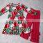 Fashion Baby Clothing Outfits Flower Printed Top And Ruffle Pants Kids Girl Set