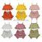 2020 Newborn Toddler Baby Girl Ribbed Solid Clothes set baby Vest Top T-Shirt Pants Shorts 2Pcs Ruffled Outfit
