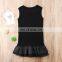 2019 New Summer Boutique Toddler Girls Kids Rose Flower Black Sequins Dress Sleeveless Casual Evening Party Tutu Tulles Dress