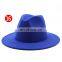 Wholesale New Wide Brim Fashion Jazz Cap Panama Vintage Winter Felt Fedora Wool Wide Custom Hats