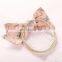 DIY Girl Nylon Hairbands Baby Girl Sweet Flower print bow headwear 4colors