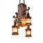 China wholesale rustic hanging pendant lamp iron and wood ceiling lamp