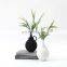 2021 Nordic Minimalism Ceramic Handcraft Matte Porcelain One Wing Long Narrow Neck Round Vase