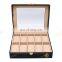 High Quality Wholesale 10 Slots Leather Packaging Watch Display Watch Storage Box