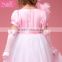 Pink baby girl winter dresses ball gown baby girl feather dress kids feather dress princess style evening dress