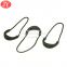 U style black inject zipper pulls rubber plastic ZIP tags luggage zipper slider cord zipper ends