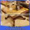 luxury modern wooden coffee table,solid wood and marble coffee table