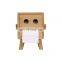 Luxury hotel tv shape tv shape decorative toilet roll paper  tissue holder with leg bamboo wooden storage box container