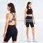 High Neck Womens 2 Piece Workout Sets Biker Shorts Quick Dry Yoga Fitness Women