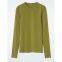 Slim-fit round-neck long-sleeved finger-hole bottom shirt 2025 autumn new product