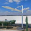 Flower-shaped patio umbrella for sunshade in hotel outdoor areas New hydraulic rod design