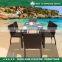 Rattan Furniture Set 6 Seater Dining Stackable Chairs and Table