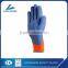 10G Hi-viz orange poly/cotton liner with blue Latex coated safety working glove