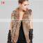 2016 high -end kintted rabbit fur vest with raccoon collar