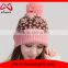 Fashion Girl Wool Winter Kintted Beanie Hat Custom Beanie Hat Top Ball Bouncy