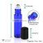 10 ml 0.33 fl oz BPA Free Cobalt Blue Metal Ball Glass Roller Bottles