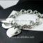 Wholesale stainless steel charm bracelets uk Love heart Bracelet with T clasp 9310