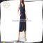 New Fashion Fitted Waist Navy Layered Warp Dress For Women