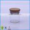 80ml small glass cosmetic jars, bamboo cosmetci packaging jars with seal ring