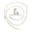 Latest Design Beads Girls Jewelry 18k Gold Plated Austrian Crystal Freshwater Pearl Necklace
