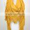 Wholesale Cheap Soft Polyester Plain Promotion Scarf With Tassel
