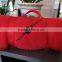 Embroidery logo red polyester fleece portable travel blanket