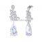 18k GP Cubic Zircons White Dangles Wedding Engagement Vintage Earrings