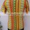 2015 screen printed geometrical printed ladies & girls wear hojari t-shirts / New design girls wear t-shirts