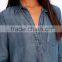 2016 New design women shirt dress long sleeve denim dress for women casual wear