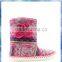 fairisle knit indoor cheap boots with cute pom-pom