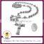 Handmade Catholic Jewelry 316L Stainless Steel Religious Rosary Beads Necklace with Jesus Crucifix Cross Pendant Made In China