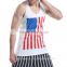 New 2015 Summer Sexy Men's Slim Vest Cotton American Flag Tank Top Custom Sleeveless Undershirt