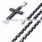 Fashion Design Charm Ornament Titanium Steel Silver Black Anime Painted Bible Character Cross Pendant Chain Necklaces For Easter