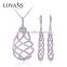 925 Sterling Silver Artificial Costume Crystal Jewelry Set E0014