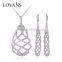 925 Sterling Silver Artificial Costume Crystal Jewelry Set E0014