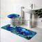 3pcs Blue Ocean Bath Rugs Set / Toilet Seat Cover Carpet / Bathroom Mat