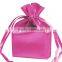 custom silk drawstring bags with string closer