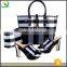 Stripe pattern disign high quality high heels and matching bag with for woman 4 color in stock