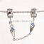 Sample Design Silver Safety Chain Charms Blue Diamond Charms For Bracelet Making