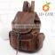 Customized Hood Quality Large Size Vintage Leather Laptop Camera Backpack