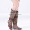 Fashionable leopard pattern cheap gumboots rubber latex rain boots for women