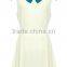 White Plain Belt Turndown Collar Sleeveless Dress casual dresses for women