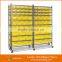 Rivet Mobile Bin Rack With Wheels storage unit with bins
