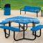 Garden Patio Furniture, Expanded Metal Table with Benches