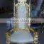 silver frame white fabric bride and groom wedding chairs