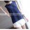 V-neck Sleeveless Back hollow out Navy Casual Girls Fashion T-shirt made in China