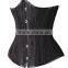 Women's 20 double steel boned corset underbust waist training shapewear santin fabrics with plum flowers body shaper