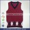 New England impression cotton V collar student boys knitted vest custom school uniform
