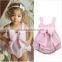 New arrival toddler clothing pink seersucker bubble wholesale fancy newborn baby clothes romper