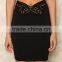 Brand Design Fashion Cut-out Black Midi Skirt Oversize Custom Made Skirt Cross Crochet Fashion